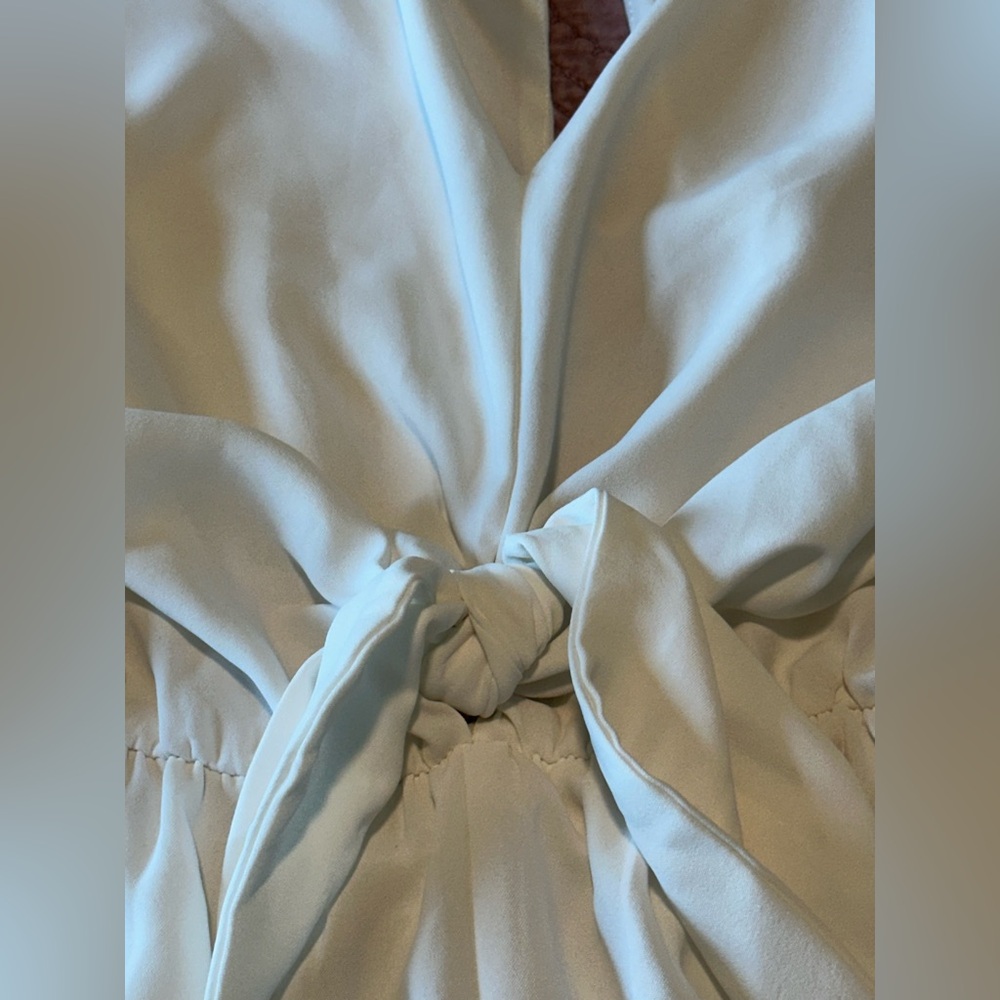 White Romper with Tie Front - Picture 13 of 16